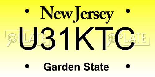 U31KTC New Jersey License Plate
