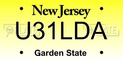 U31LDA New Jersey License Plate