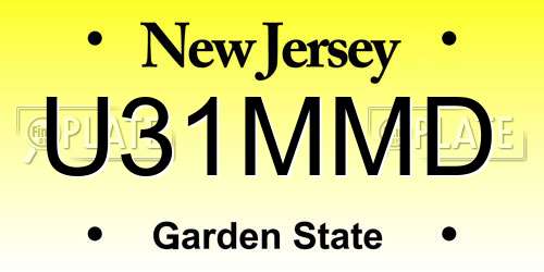 U31MMD New Jersey License Plate