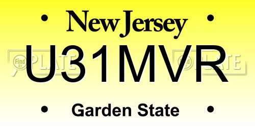 U31MVR New Jersey License Plate