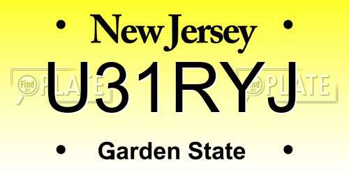 U31RYJ New Jersey License Plate