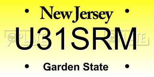 U31SRM New Jersey License Plate