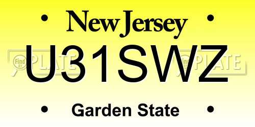 U31SWZ New Jersey License Plate