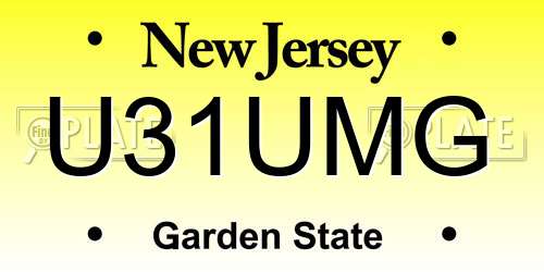 U31UMG New Jersey License Plate