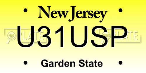 U31USP New Jersey License Plate