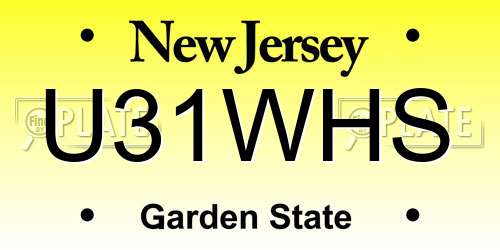U31WHS New Jersey License Plate