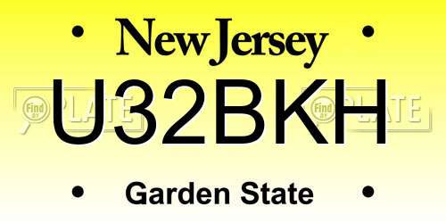 U32BKH New Jersey License Plate