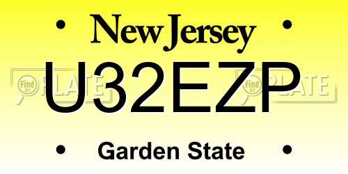 U32EZP New Jersey License Plate