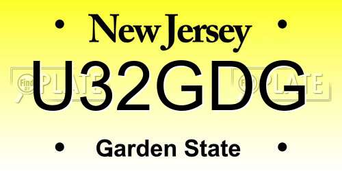 U32GDG New Jersey License Plate