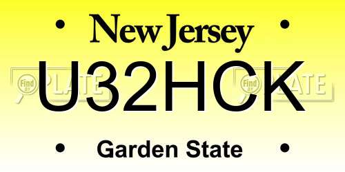 U32HCK New Jersey License Plate