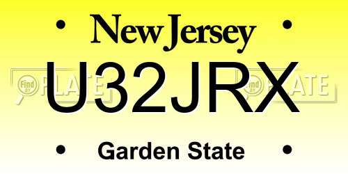 U32JRX New Jersey License Plate
