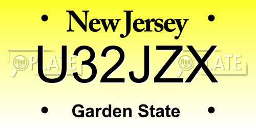 U32JZX New Jersey License Plate