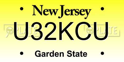 U32KCU New Jersey License Plate
