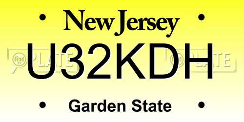 U32KDH New Jersey License Plate