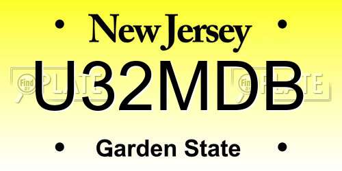 U32MDB New Jersey License Plate