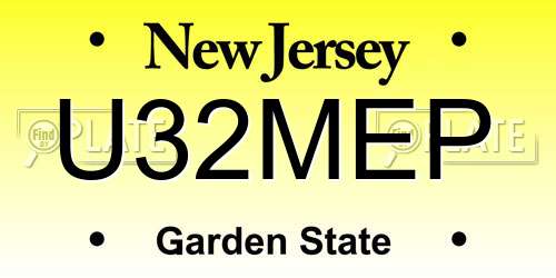 U32MEP New Jersey License Plate