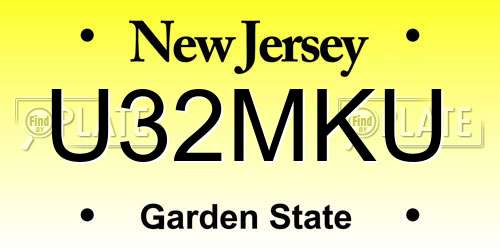 U32MKU New Jersey License Plate