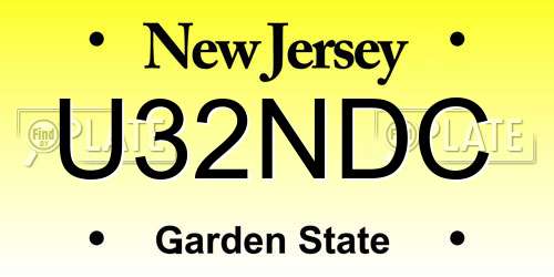 U32NDC New Jersey License Plate
