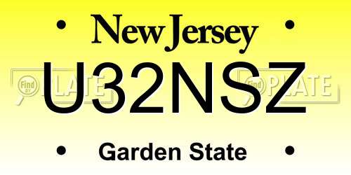 U32NSZ New Jersey License Plate