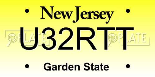 U32RTT New Jersey License Plate