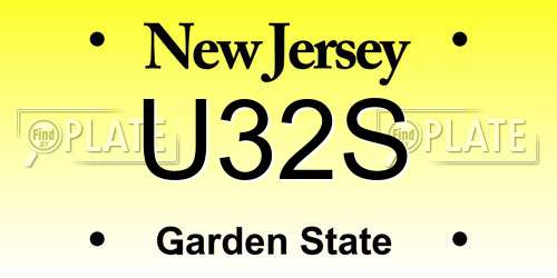 U32S New Jersey License Plate