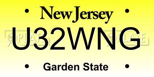 U32WNG New Jersey License Plate