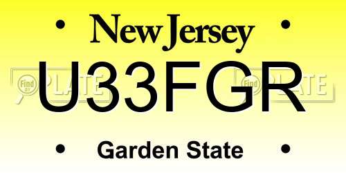 U33FGR New Jersey License Plate