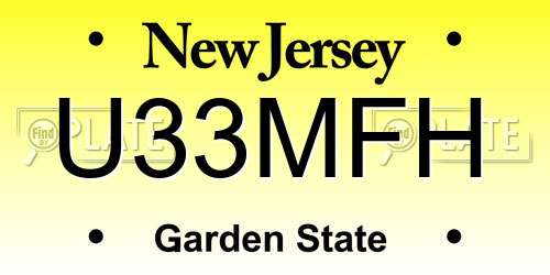 U33MFH New Jersey License Plate