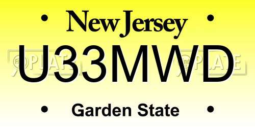 U33MWD New Jersey License Plate
