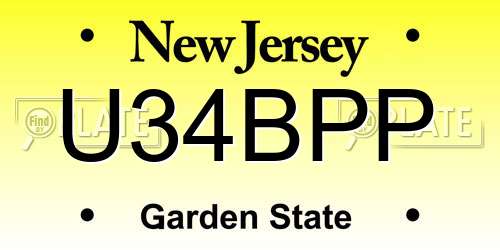 U34BPP New Jersey License Plate