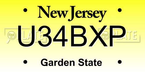 U34BXP New Jersey License Plate