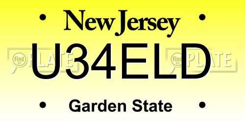 U34ELD New Jersey License Plate