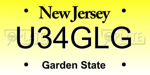 U34GLG New Jersey License Plate