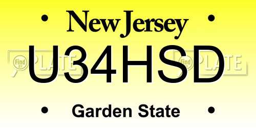 U34HSD New Jersey License Plate