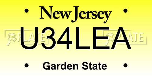 U34LEA New Jersey License Plate