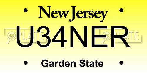U34NER New Jersey License Plate