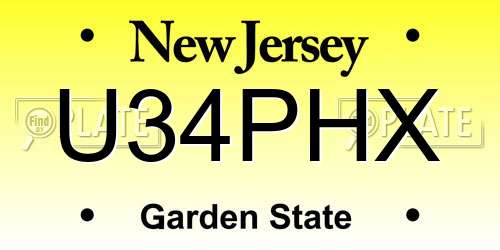 U34PHX New Jersey License Plate