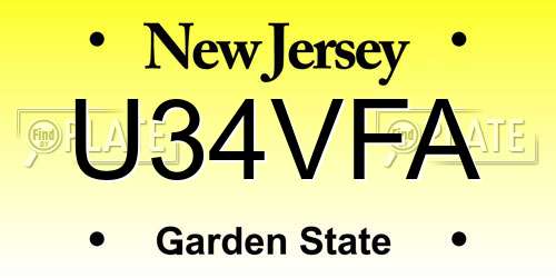 U34VFA New Jersey License Plate