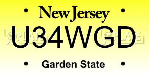 U34WGD New Jersey License Plate