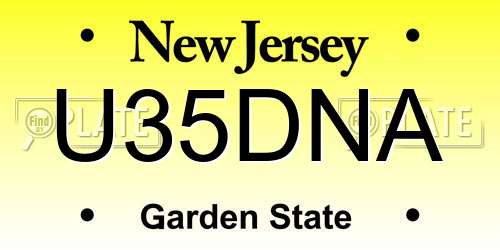 U35DNA New Jersey License Plate