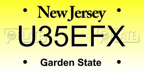 U35EFX New Jersey License Plate