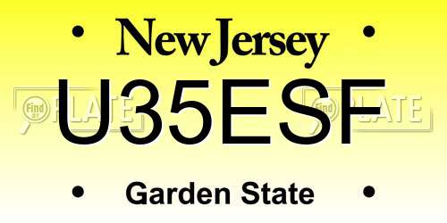 U35ESF New Jersey License Plate