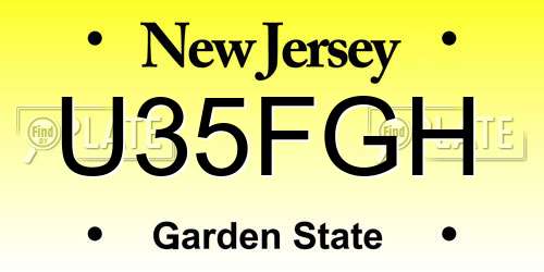 U35FGH New Jersey License Plate