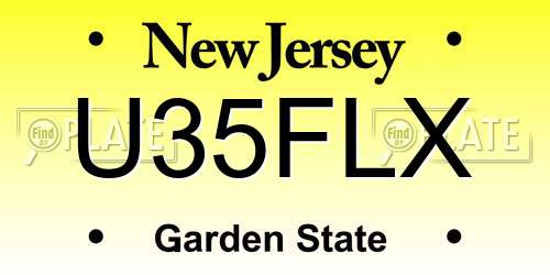 U35FLX New Jersey License Plate