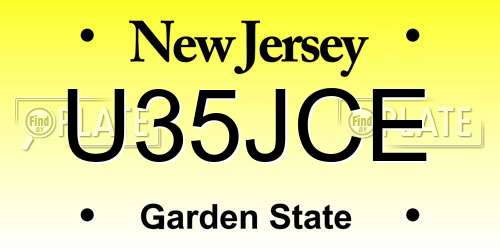 U35JCE New Jersey License Plate