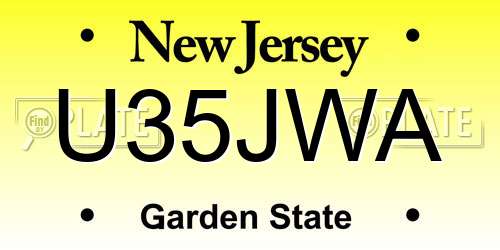U35JWA New Jersey License Plate