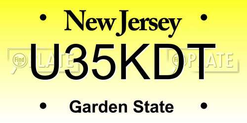 U35KDT New Jersey License Plate