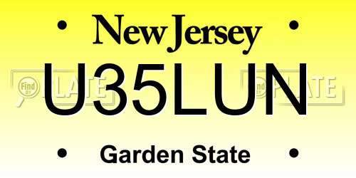 U35LUN New Jersey License Plate
