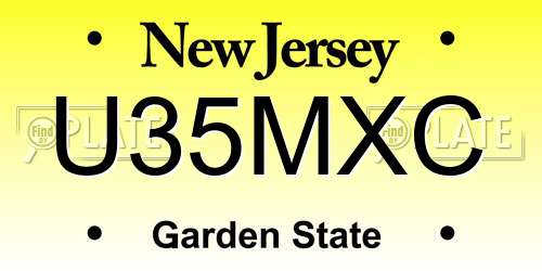 U35MXC New Jersey License Plate