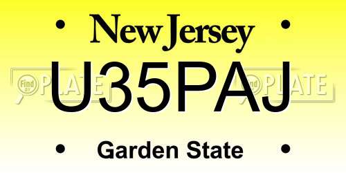 U35PAJ New Jersey License Plate